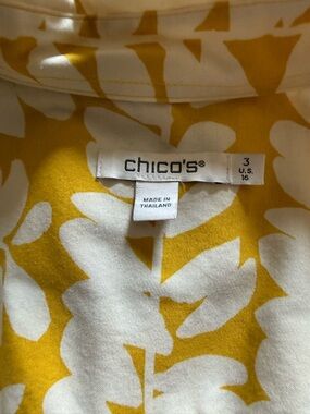 Chico's Yellow and White Floral Blouse